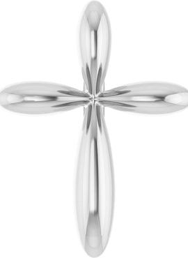 14K White Gold 14.65x11.2 mm Cross Pendant