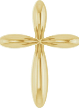 14K White Gold 14.65x11.2 mm Cross Pendant