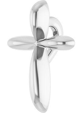 14K White Gold 14.65x11.2 mm Cross Pendant