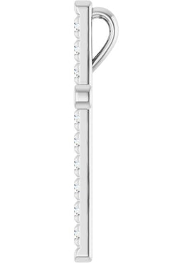 14K White Gold 1/2 CTW Natural Diamond French-Set Cross Pendant