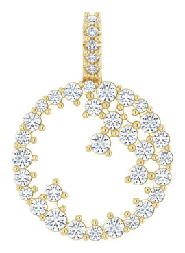 14K White Gold 5/8 CTW Natural Diamond Scattered Circle Pendant