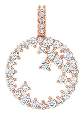 14K White Gold 5/8 CTW Natural Diamond Scattered Circle Pendant