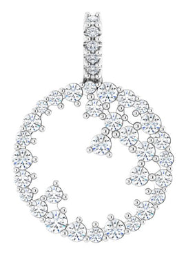 14K White Gold 5/8 CTW Natural Diamond Scattered Circle Pendant