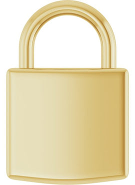 14K Yellow Gold Engravable Lock Pendant