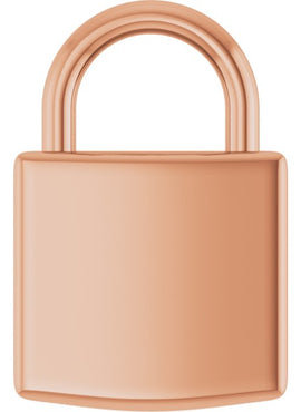 14K Yellow Gold Engravable Lock Pendant