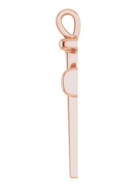 14K Rose Gold 	28x14.71 mm Nail Cross Pendant