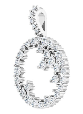 14K White Gold 5/8 CTW Natural Diamond Scattered Circle Pendant