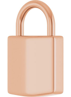 14K Yellow Gold Engravable Lock Pendant