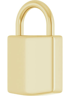 14K Yellow Gold Engravable Lock Pendant