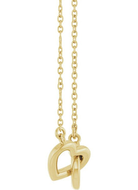 14K Rose Gold Interlocking Heart 16