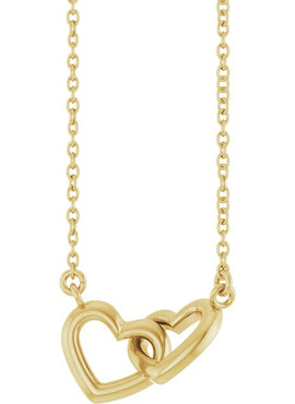 14K Rose Gold Interlocking Heart 16