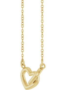 14K Rose Gold Interlocking Heart 16