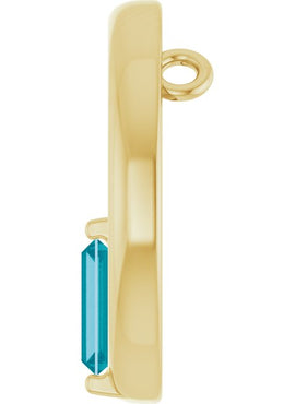 14K Yellow Gold Natural Pink Tourmaline Circle Pendant