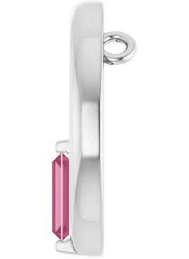 14K Yellow Gold Natural Pink Tourmaline Circle Pendant
