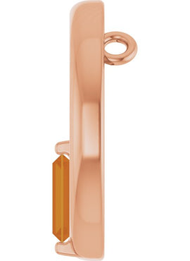 14K Yellow Gold Natural Pink Tourmaline Circle Pendant