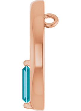 14K Yellow Gold Natural Pink Tourmaline Circle Pendant