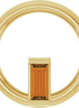 14K Yellow Gold Natural Pink Tourmaline Circle Pendant