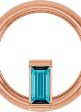 14K Yellow Gold Natural Pink Tourmaline Circle Pendant