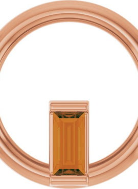 14K Yellow Gold Natural Pink Tourmaline Circle Pendant