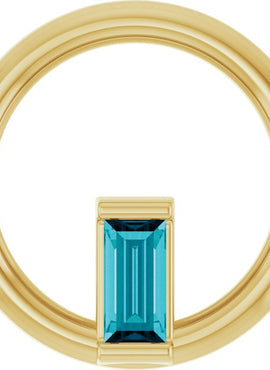 14K Yellow Gold Natural Pink Tourmaline Circle Pendant