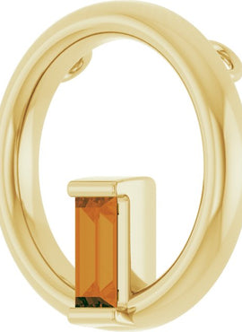 14K Yellow Gold Natural Pink Tourmaline Circle Pendant