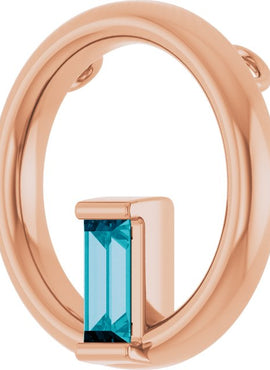 14K Yellow Gold Natural Pink Tourmaline Circle Pendant