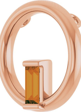 14K Yellow Gold Natural Pink Tourmaline Circle Pendant