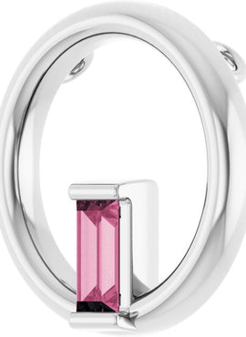 14K Yellow Gold Natural Pink Tourmaline Circle Pendant