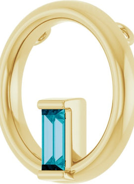 14K Yellow Gold Natural Pink Tourmaline Circle Pendant