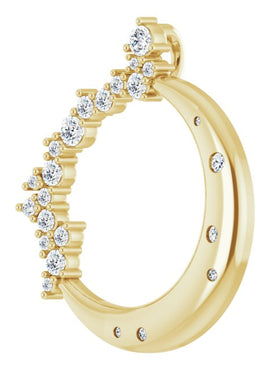 14K Rose Gold 1/4 CTW Natural Diamond Crescent Moon Pendant