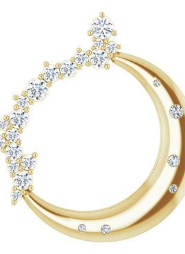 14K Rose Gold 1/4 CTW Natural Diamond Crescent Moon Pendant