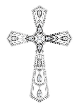 14K Yellow Gold .025 CTW Natural Diamond Cross Pendant