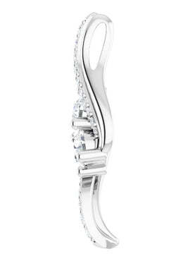 14K White Gold 5/8 CTW Natural Diamond Two-Stone Pendant
