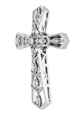 14K Yellow Gold .025 CTW Natural Diamond Cross Pendant