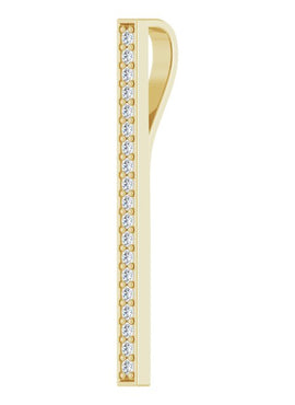14K Yellow Gold 1/5 CTW Natural Diamond Vertical Bar Pendant