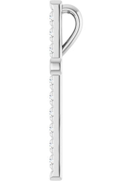 14K White Gold 1/2 CTW Natural Diamond French-Set Cross Pendant