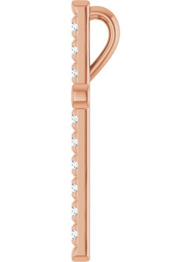 14K White Gold 1/2 CTW Natural Diamond French-Set Cross Pendant