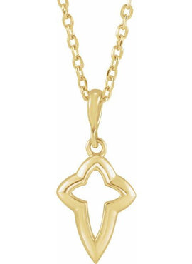 Platinum Petite Open Cross 16-18