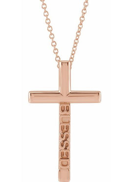 Platinum Blessed Cross Pendant