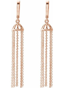 14K Yellow Gold 53.2 mm Hinged Hoop Chain Earrings