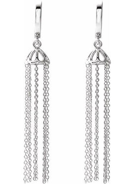 14K Yellow Gold 53.2 mm Hinged Hoop Chain Earrings