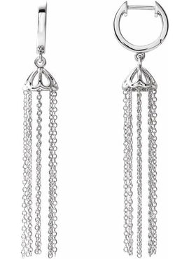 14K Yellow Gold 53.2 mm Hinged Hoop Chain Earrings