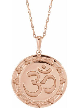 14K Rose Gold Om Pendant