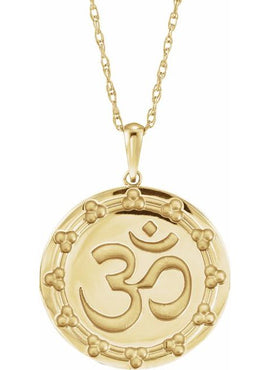 14K Rose Gold Om Pendant