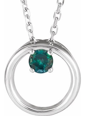 14K White Gold 1/10 CT Natural Diamond Circle 16-18