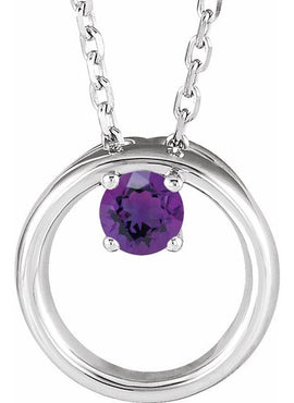 14K White Gold 1/10 CT Natural Diamond Circle 16-18