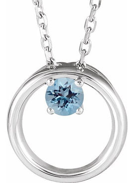 14K White Gold 1/10 CT Natural Diamond Circle 16-18