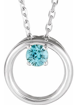 14K White Gold 1/10 CT Natural Diamond Circle 16-18