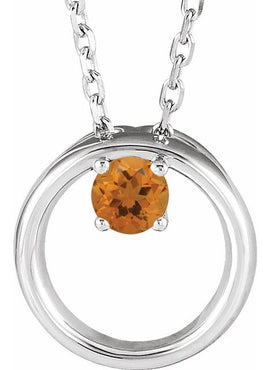 14K White Gold 1/10 CT Natural Diamond Circle 16-18