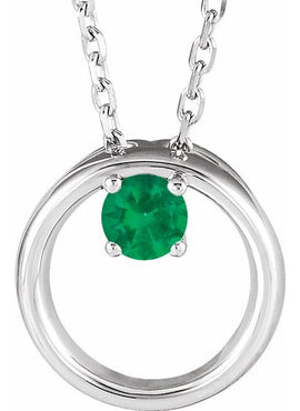 14K White Gold 1/10 CT Natural Diamond Circle 16-18